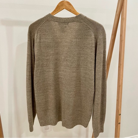 Vintage Marled V-neck Quilted Button Cardigan in Light Brown - Picture 5 of 5